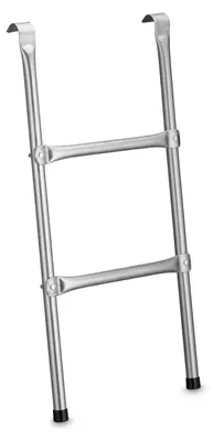 Productafbeelding van Relaxdays Trampoline ladder, 76 cm, om op te hangen, 2 treden, instapladder voor tuintrampolines, universeel, staal, zilver