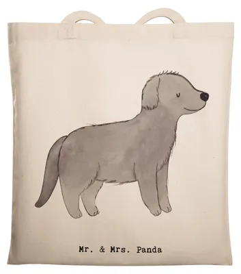 Produktbild von Mr. & Mrs. Panda Tote Bag Neufundländer Moment - Transparent - Geschenk, Shopping Tasche, totebag, Newfoundland, Schultasche, Stoffbeutel