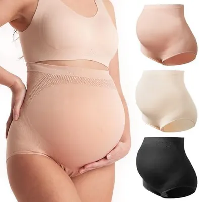 Produktbild von Momcozy Damen Umstandsunterwäsche mit hoher Taille, Weiche Nahtlose Schwangerschaftsunterwäsche, Über-Bauch-Schnitt