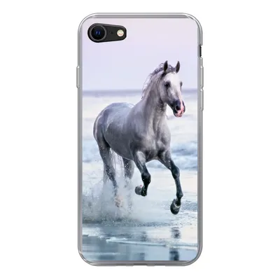 Produktbild von MuchoWow® Handyhülle Schutzhülle Hülle für iPhone 8 Pferd - Meer - Pastell Silikon Softcase Handy Hülle - Schutzhaube