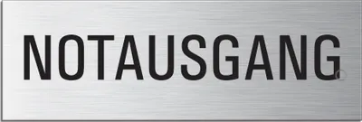Produktbild von Schild - Notausgang  | Türschild 240 x 80 mm Aluminium selbstklebend