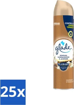 Zdjęcie produktu dla Glade - Odświeżacz powietrza w sprayu - Sensual Sandalwood Jasmine - 300 ml - Value Pack - 25 szt