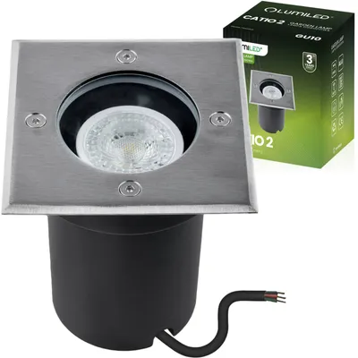 Produktbild von LUMILED Bodeneinbauleuchte für GU10 – Bodenstrahler IP65 IK09 befahrbar eckig Silber Bodenleuchte Bodeneinbaustrahler Außenleuchte Wegeleuchte