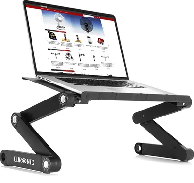 Produktbild von Duronic DML121 Laptopständer / Notebooktisch / Laptophalterung / Betttisch - höhenverstellbar und zum zusammenklappen | Ergonomischer Laptoptisch für den Schreibtisch oder als Frühstückstablett