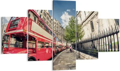 Produktbild von Bild auf Leinwand - Leinwandbild - Architektur London Stadt - 125x70cm - Wand Bild - Wanddeko - Leinwanddruck - Bilder - Kunstdruck - Wanddekoration - Leinwand bilder - Wandkunst - EA125x70-2405