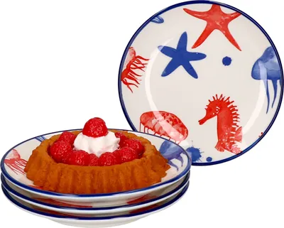Zdjęcie produktu dla Seaside Zestaw 4 talerzy 4 osoby Przekąska Deser Ø 14,5 cm Rozgwiazda Ritzenhoff