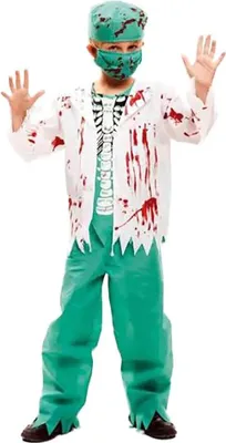 Immagine prodotto di Travestimento per bambini L'altro me 4 pezzi cappotto da dottore scheletro - 3-4 anni