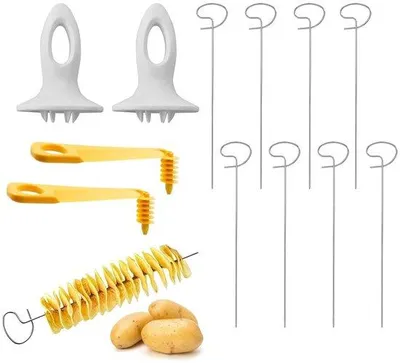 Productafbeelding van Rührstaafels van roestvrij staal - Groentesnijder - Aardappelsnijder - Duurzaam - Veilig - Eenvoudig in gebruik - Groentesnijder met roestvrijstalen mes