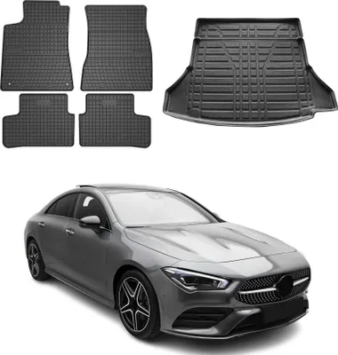 Immagine prodotto di Fußmatten & Kofferraumwanne Set für Mercedes CLA C118 2019-2025 Gummi Schwarz 5x