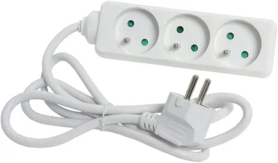 Zdjęcie produktu dla Przedłużacz DEBFLEX 705953, 3 gniazda, 2P, 16A - Kabel 1 m - Biały