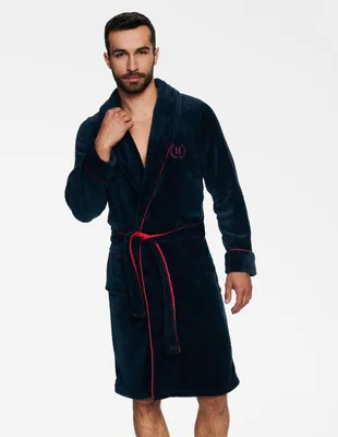 Produktbild von Bademantel Henderson marineblau für Männer mit Komfort und Eleganz M
