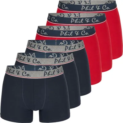 Produktbild von 6er Pack Phil & Co Berlin Jersey Boxershorts Trunk Short Pant FARBWAHL - Farbe: DESIGN 28, Grösse: M