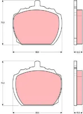Produktbild von Trw Bremsbelagsatz, Scheibenbremse Vorderachse GDB340