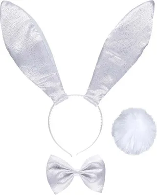 Produktbild von Bunny Set glitzer weiß 3-teilig