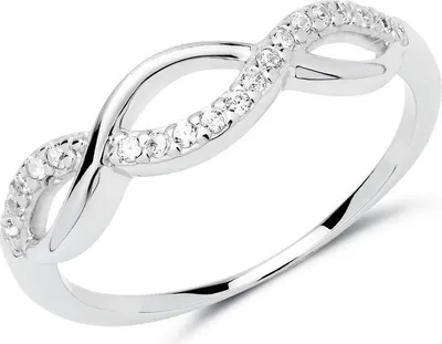 Produktbild von Ring für Damen aus 925er Silber mit weißen Zirkonia (Größe: 56mm)