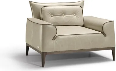 Produktbild von Design Leder Sessel Wohnzimmer Lounge Luxus Stuhl Design Möbel Braun Prianera