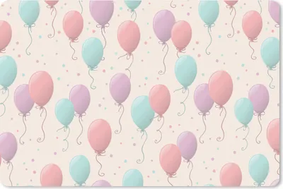 Produktbild von MuchoWow® Mauspad Mousepad Schnittmuster - Geburtstag - Luftballons 27x18 cm - Mousepads - Maus Mat - Pad - Mausunterlage - Büroartikel - Desk Matten