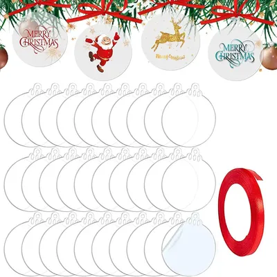 30 Acryl-Kerzenschreiben, transparent, rund, 10 cm, mit Band