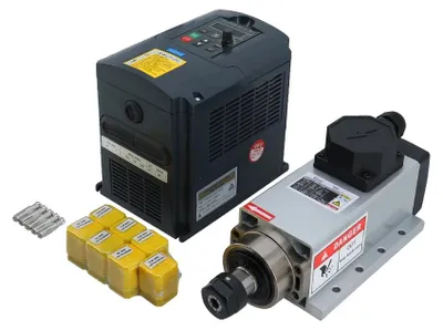 Image de Moteur à broche CNC, 1,5 kW, 24 000 tr/min, boîtier noir