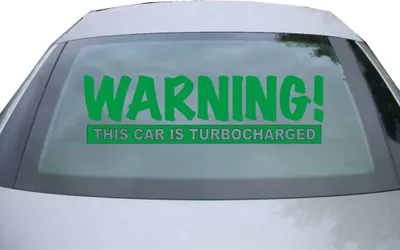 Produktbild von Indigos UG - Aufkleber Heckscheibe & Motorklappe DE2478 - grün - 600x171 mm - Warning! - Auto Scheiben Fenster Heckklappe Tuning Racing JDM - Die cut