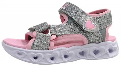 Productafbeelding van Skechers Kinderschuhe Mädchen Halbschuhe Klett Sandale Silber Freizeit
