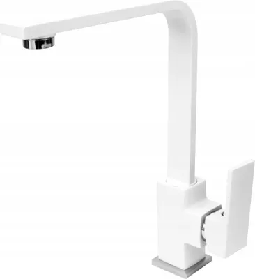 Produktbild von Granitan | NOOK - Küchenarmatur - 360° schwenkbar - Eckiges Design - Weiß - Messing - Keramikkopf