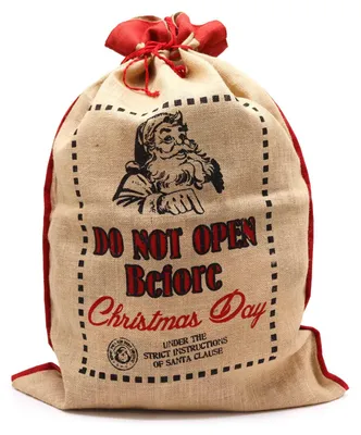 Obrázok produktu pre Vrecúško z jutoviny s motívom Santa Clausa - Neotvárať pred