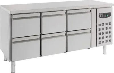 Immagine prodotto di Banco refrigerato 700 con 6 cassetti, banco bar refrigerato, acciaio inox