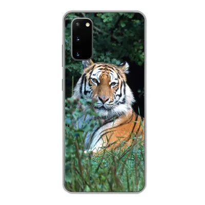 Produktbild von MuchoWow® Handyhülle Schutzhülle Hülle für Samsung Galaxy S20 Tiger - Gras - Grün Silikon Softcase Handy Hülle - Bild
