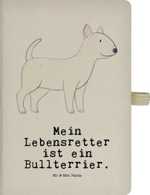 Produktbild von Mr. & Mrs. Panda Skizzenbuch Bullterrier Lebensretter - Transparent - Geschenk, Journal, a4 notizbuch, Adressbuch, Kladde, Tagebuch