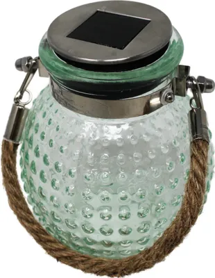 Produktbild von Coen Bakker Solarlampe Glas grün mit Henkel Breite 12.5cm Höhe 10.5cm