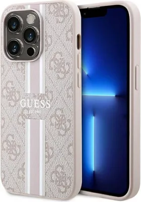 Produktbild von Guess Guhmp14Lp4Rpsp Fall Für Iphone 14 Pro - Rosa 4G Gedruckt Streifen Magsafe