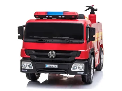 Produktbild von Kinder Elektroauto Feuerwehrauto 12V, zwei Motoren, Audio, LED, FB