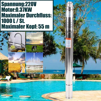 Immagine prodotto di Pompa per pozzi profondi, acciaio inossidabile resistente, motore ad alta efficienza, 370W, UE