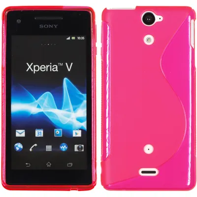 Produktbild von PhoneNatic Case kompatibel mit Sony Xperia V - pink Silikon Hülle S-Style + 2 Schutzfolien