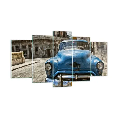 Produktbild von Bilder auf glas - Auto Retro Kuba Havanna - 160x85cm - Glasbilder - Wandbilder - Kunstdruck - zum Aufhängen bereit - Wanddekoration aus Glas - Glas Bilder - Wandbild auf Glas - GEA160x85-2461