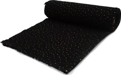 Produktbild von Baumwoll Musselin Stoff Double Gauze, Doppelgaze, Schwarz mit goldenen Punkten 50 x 130 cm