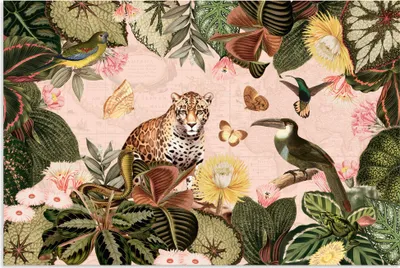Produktbild von ARTland Wandbild Alu für Innen & Outdoor Exotische Tiere im tropischen Regenwald Größe: 30x20 cm