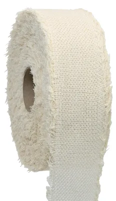 Immagine prodotto di Nastro di cotone avorio, 30 m x 55 mm, con frange