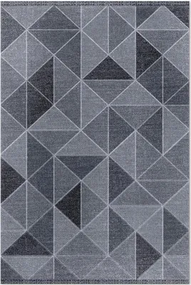 Produktbild von Geometrische Abstraktion Stoffimitat – Vinyl Fußmatte – 60x90 cm – Rutschfest, Pflegeleicht & Langlebig