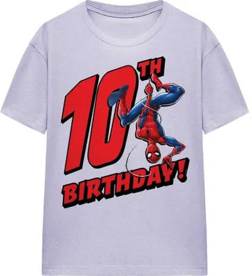 Produktbild von Spider-Man - T-Shirt für Herren/Damen Uni, 10. Geburtstag TV26550 (S) (Lavendel)