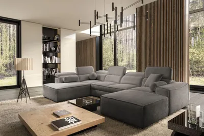 Produktbild von Großes Sofa VITO VI Premium Ecksofa mit Schlaffunktion Links/Rechts Grau