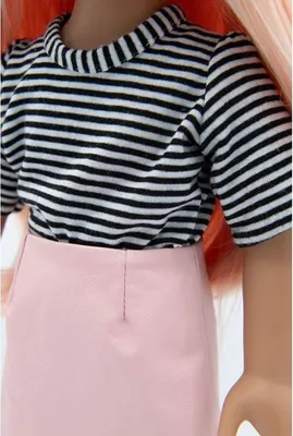 Produktbild von Puppen Shirt schwarz weiß gestreift Puppenbekleidung für Puppe 43 cm