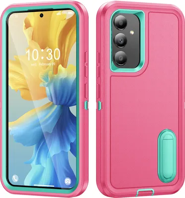 Produktbild von Hülle für Samsung Galaxy A54 5G Hybrid Dreilagige Robust Stoßfest Schwerlast Schutzhülle mit Ständer Rosa