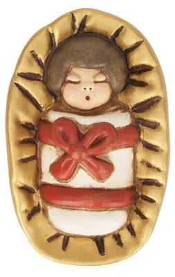 Christkind-Figur aus Keramik, 7 cm, glänzend, mehrfarbig