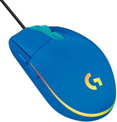 Obrázek produktu pro Logitech G G102 Lightsync, Pro praváky, USB Typ-A, 8000 DPI, 1 ms, Modrá