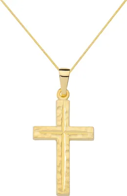 Produktbild von Kreuz Anhänger mit 1,1 mm Panzerkette 40 cm massiv 333 - 8 Karat Gold