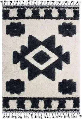 Obrázok produktu pre Reliéfny koberec s trojuholníkmi, 120x170, krémová a sivá