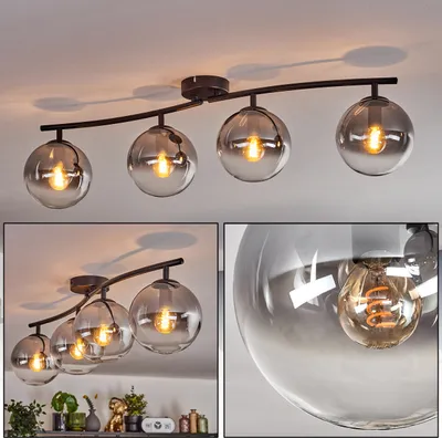 Produktbild von Fossobiubo Deckenlampe aus Metall/Glas in Schwarz/Klar