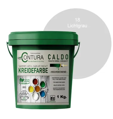 Produktbild von Contura BeGreen 1Kg. Kreidefarbe Shabby Chic Möbellack - 18 Lichtgrau